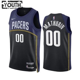 Dres Indiana Pacers Bennedict Mathurin 00 Black Nike 2022-23 City Edition Navy Swingman - Dječji
